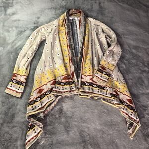 Anthropologie Freeway Open Front Draped Cardigan Womens Size M Aztec Bohemian